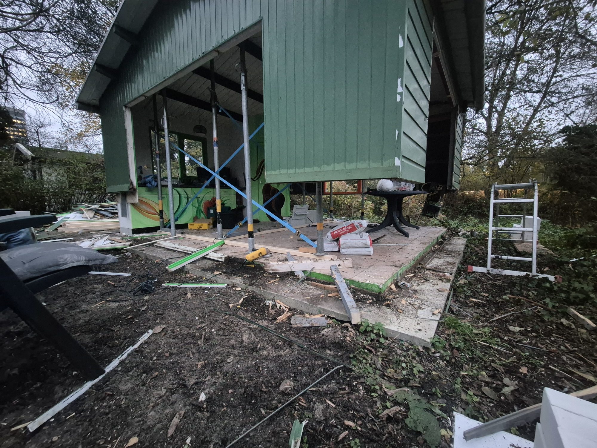 Green shed site before structure work
