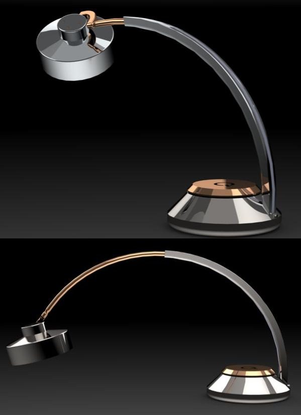 Two lamp renderings inspired by Bang and Olufsen headphones